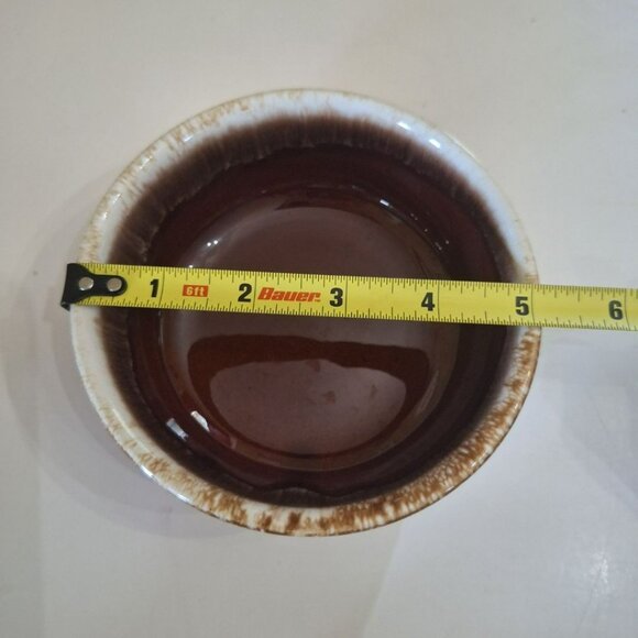 Hull Small Bowl 5 Inch Brown Drip Glaze Vintage USA Pottery Dessert Ice Cream - Picture 4 of 6